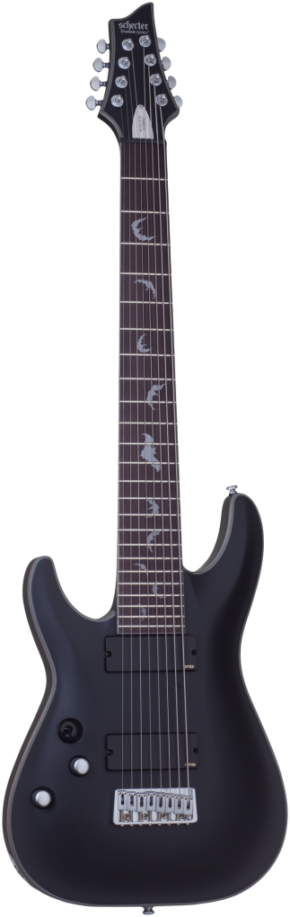 SCHECTER E-Gitarre, Damien Platinum-8, Satin Black, Linkshänder