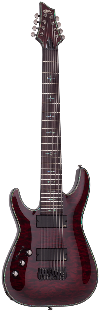 SCHECTER E-Gitarre, Hellraiser C-8, Black Cherry, Linkshänder