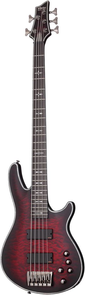 SCHECTER Bassgitarre, Hellraiser Extreme-5, Crimson Red Burst Satin