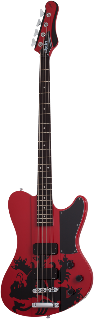 SCHECTER Bassgitarre, Signature Simon Gallup Ultra Bass, Red/Black