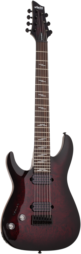 SCHECTER E-Gitarre, Omen Elite 7, Black Cherry Burst, Linkshänder