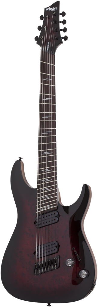 SCHECTER E-Gitarre, Omen Elite 7, MultiScale, Black Cherry Burst