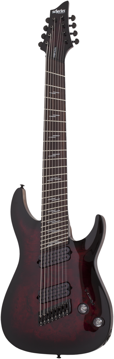 SCHECTER E-Gitarre, Omen Elite 8, MultiScale, Black Cherry Burst