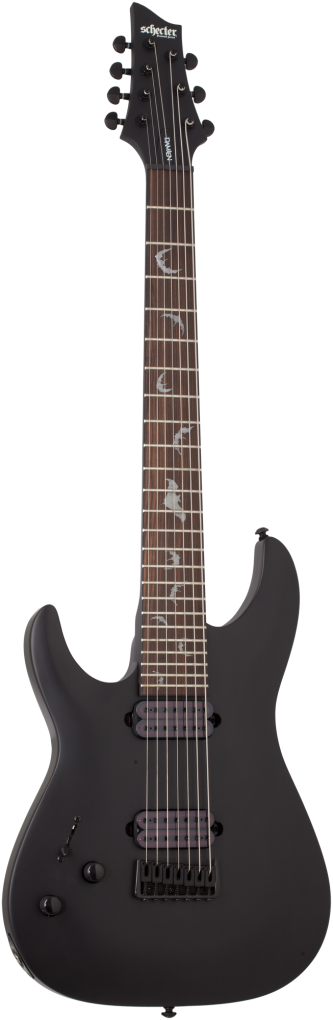 SCHECTER E-Gitarre, Damien 7, Satin Black, Linkshänder