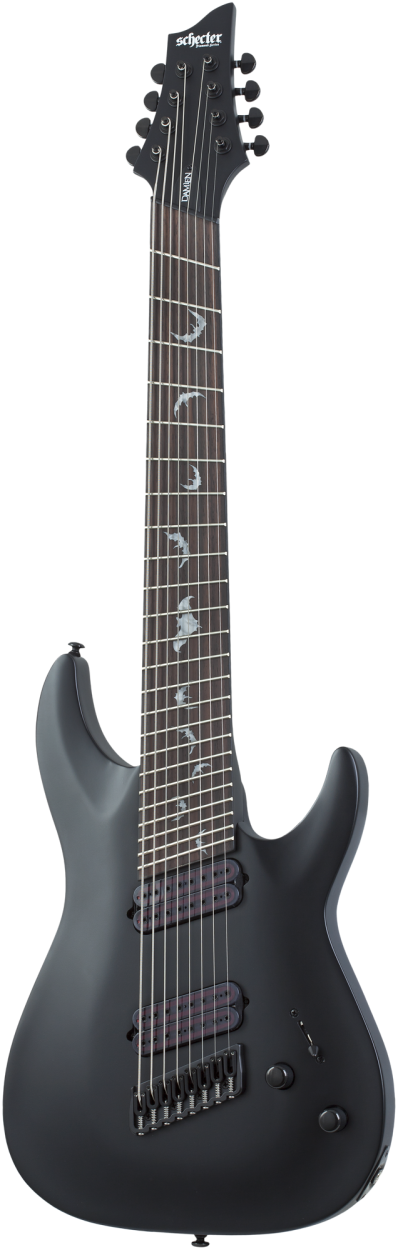 SCHECTER E-Gitarre, Damien 8, MultiScale, Satin Black