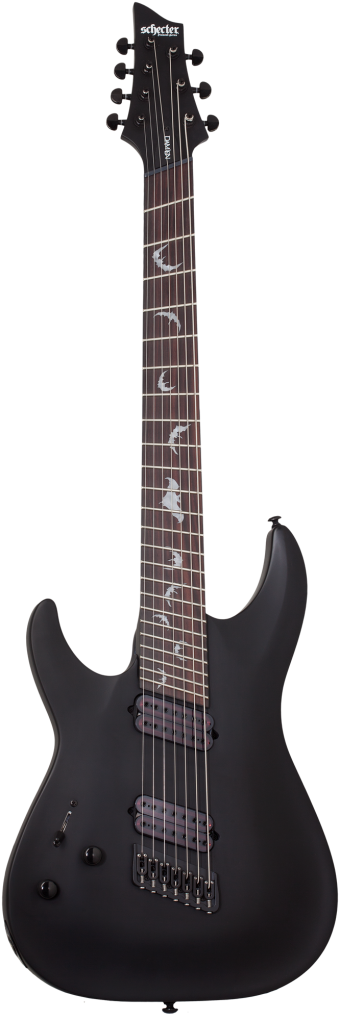 SCHECTER E-Gitarre, Damien 7, MultiScale, Satin Black, Linkshänder