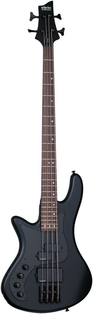 SCHECTER Bassgitarre, Stiletto Stealth-4, Satin Black, Linkshänder