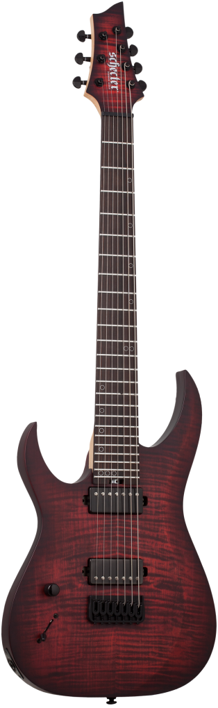 SCHECTER E-Gitarre, Sunset-7 Extreme, Scarlet Burst, Linkshänder