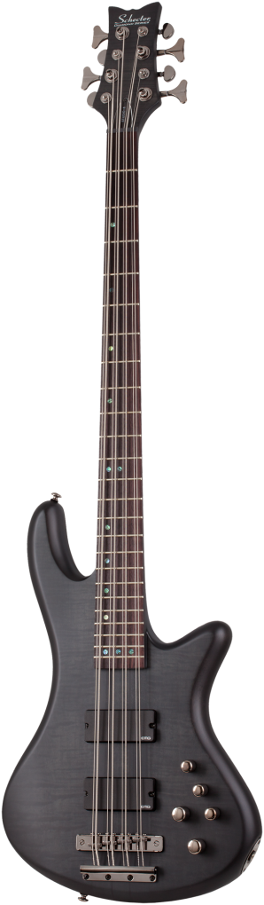 SCHECTER Bassgitarre, Stiletto Studio-8, See-Thru Black Satin