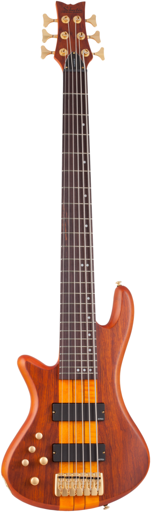 SCHECTER Bassgitarre, Stiletto Studio-6, Honey Satin, Linkshänder