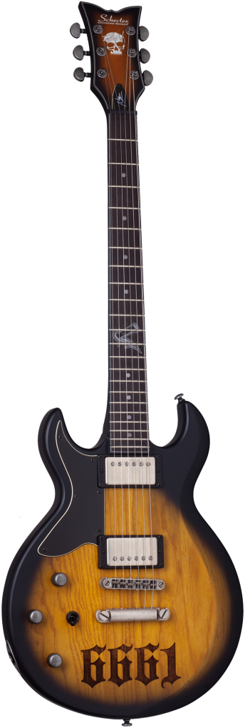 SCHECTER E-Gitarre, ZV 6661, Aged Natural Satin Black Burst, Linkshänder