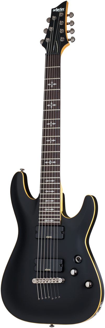 SCHECTER E-Gitarre, Demon 7, Aged Black Satin