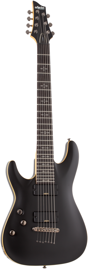 SCHECTER E-Gitarre, Demon 7, Satin Black, Linkshänder