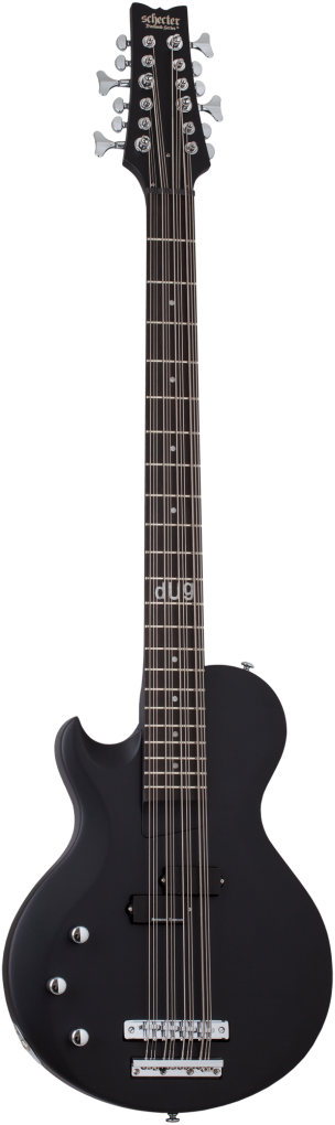 SCHECTER Bassgitarre, dUg Pinnick DP-12, Satin Black, Linkshänder