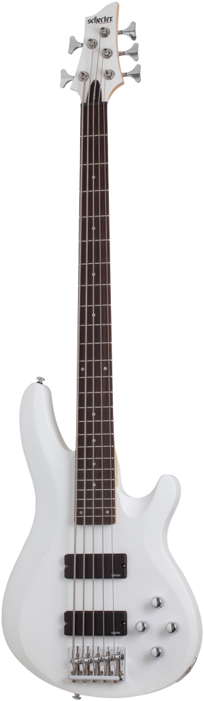 SCHECTER Bassgitarre, C-5 Deluxe, Satin White