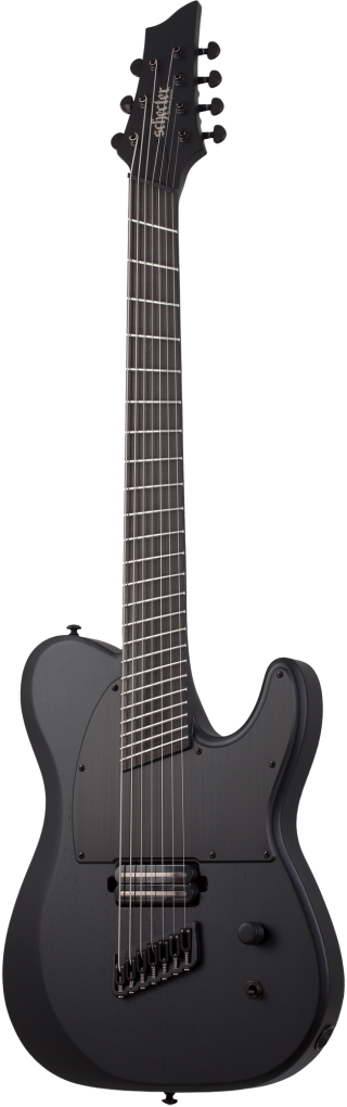 SCHECTER E-Gitarre, PT-7 Multiscale Black Ops, Satin Black Open Pore