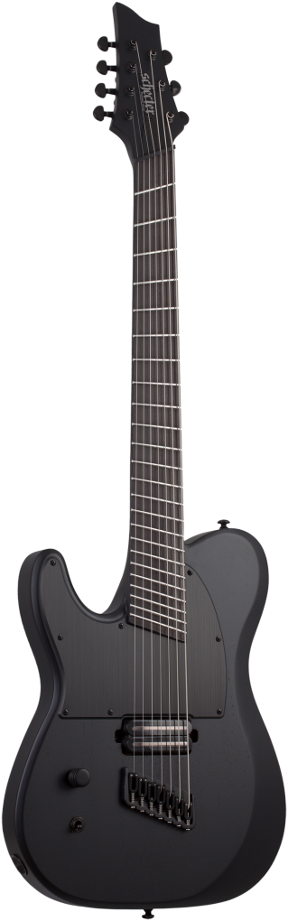 SCHECTER E-Gitarre, PT-7 Multiscale Black Ops, Satin Black Open Pore,