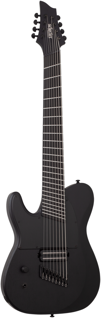 SCHECTER E-Gitarre, PT-8 Multiscale Black Ops, Satin Black Open Pore,