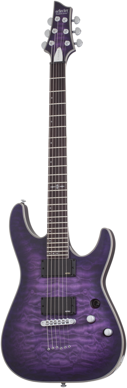 SCHECTER E-Gitarre, C-1 Platinum, Satin Purple Burst