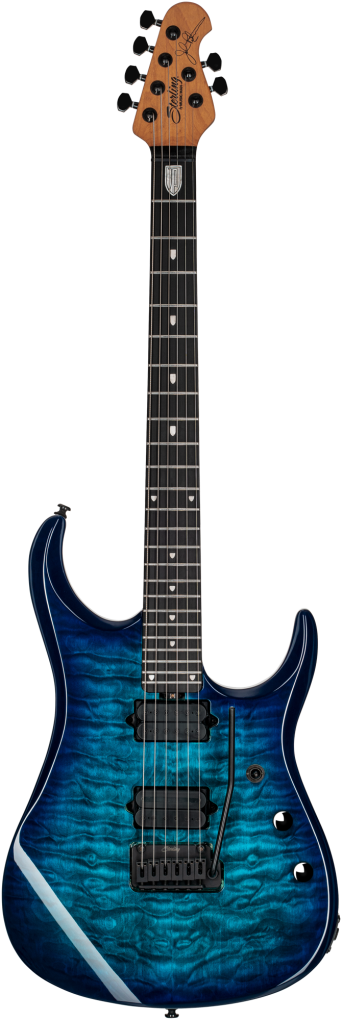 STERLING E-Gitarre, JP150, DiMarzio, Cerulean Paradise, Tasche