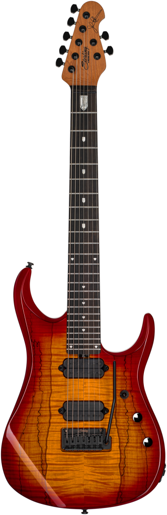 STERLING E-Gitarre, JP157, 7-Saiter, Spalted Maple, DiMarzio, Blood Or