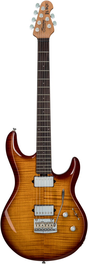 STERLING E-Gitarre, Luke 100, Flame Maple Top, Hazel Burst