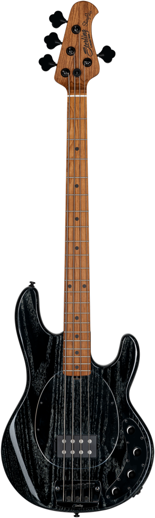 STERLING Bassgitarre, StingRay RAY34 Sassafras, Black with White Grain