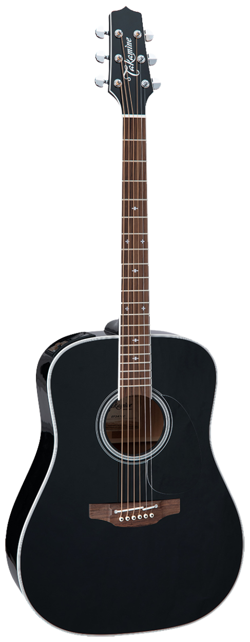 TAKAMINE Westerngitarre, FT341, Dreadnought, Black gloss, Softcase